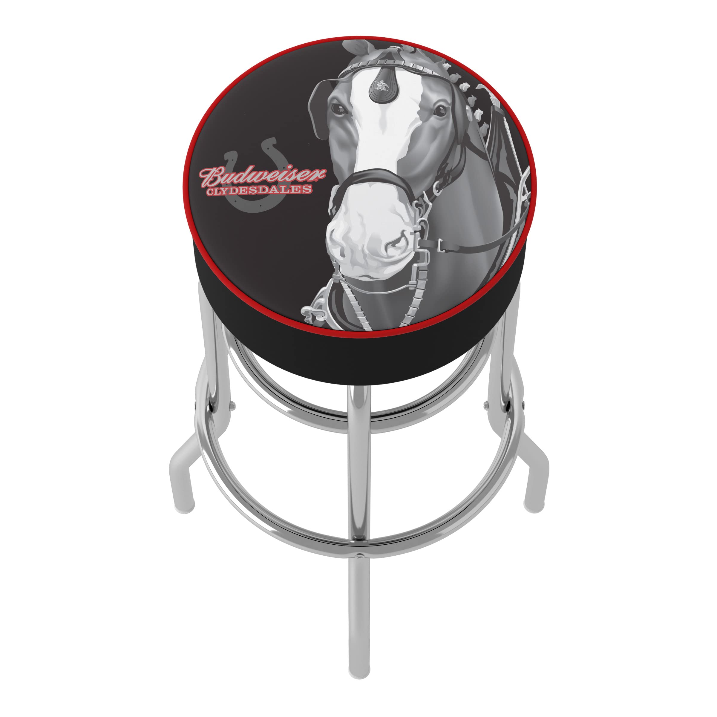 Amazon.com: Bar Stool - Budweiser Clydesdale Black Stool with Foam